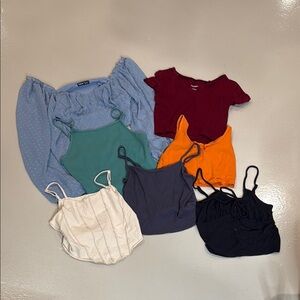 Colorful Summer Tank and Crop Top Collection Lot of 7 cute tops! Size Medium